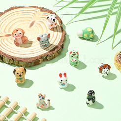 11個 11種類の手作りプリント磁器ビーズ  手描きの陶器ビーズ  混合形状  ミックスカラー  11~20.5x9~20x11~17.5mm  穴：1.4~4mm  1個/スタイル&nbsp;PORC-CJ0001-26