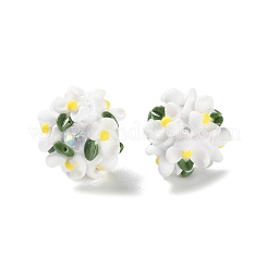 Luminous Polymer Clay Rhinestone Floral Ball Beads&nbsp;CLAY-U002-01F