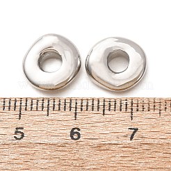 304ステンレススチールスペーサービーズ  大穴ビーズ  不規則なラウンド  ステンレス鋼色  11x10.5x4mm  穴：4mm&nbsp;SA-CBAE384-08P