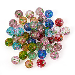 54Pcs 9 Colors Handmade Glod Sand Lampwork Beads Strands&nbsp;LAMP-TA0002-08