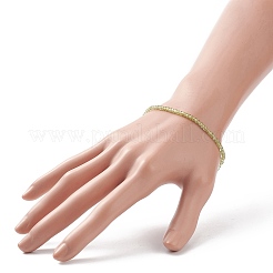 Natural Peridot Cube Beaded Stretch Bracelet for Women&nbsp;BJEW-JB08975-05