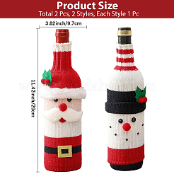 2Pcs 2 Styles Christmas Acrylic Fiber Wine Bottle Sleeve&nbsp;AJEW-CN0005-56