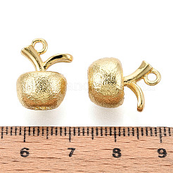 真鍮チャーム  カドミウムフリー＆ニッケルフリー＆鉛フリー  りんご  18KGP本金メッキ  16x12x11.5mm  穴：1.8mm&nbsp;KK-N265-17G