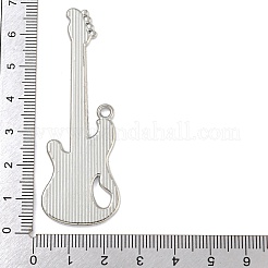 プラチナメッキ合金エナメル大きなペンダント  ギターチャーム  ファイヤーブリック  66.5x23x2mm  穴：2mm&nbsp;LS-PALLOY-M218-08P-01