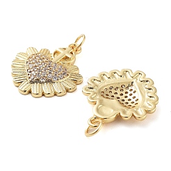 Rack Plating Brass Micro Pave Cubic Clear Zirconia Pendants&nbsp;KK-M280-12G
