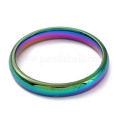 イオンプレーティング（IP）304ステンレススチールフラットプレーンバンドリング  虹色  サイズ11  内径：21mm  3mm&nbsp;STAS-I160-D-21mm-M