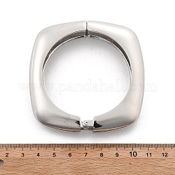 女性用合金ヒンジ付きバングル  幾何学的な正方形  プラチナ  1/2インチ（1.35cm）  内径：2-1/4インチ（5.65cm）&nbsp;BJEW-D312-02P