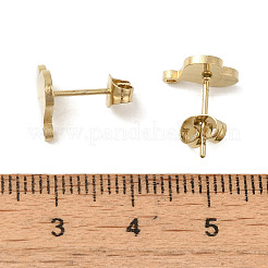 イオンプレーティング（IP）304ステンレススチールスタッドピアス金具  ハート  ゴールドカラー  11x9.5mm  穴：1.2mm  ピン：0.7x11mm&nbsp;STAS-I206-83G