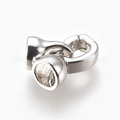 Brass Micro Pave Cubic Zirconia Fold Over Clasps&nbsp;KK-P164-05P