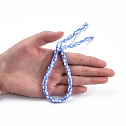 手作り樹脂粘土ビーズ連売り  キューブ  コーンフラワーブルー  5x5x4.5mm  穴：2mm  約85~86個/連  15.83インチ〜16.06インチ（40.2~40.8cm）&nbsp;CLAY-N010-074-04