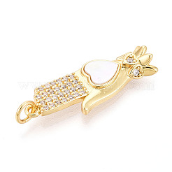 Brass Micro Pave Clear Cubic Zirconia Pendants&nbsp;KK-N268-35G