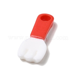 不透明樹脂ペンダント  フォークチャーム  レッド  35x13x5mm  穴：5mm&nbsp;RE-CBAFB71-01B