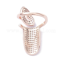 Brass Micro Pave Cubic Zirconia Fingernail Rings&nbsp;LS-RJEW-D115-05RG