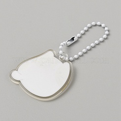 Cartoon Cute Cat Animal  Acrylic Pendant Decoration with Iron Ball Chain&nbsp;KEYC-WH0036-33E