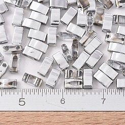 MIYUKIハーフティラビーズ  日本製シードビーズ  2の穴  （htl4575)クリスタルラブラドールフル  5x2.3x1.9mm  穴：0.8mm  約2500個/100g&nbsp;SEED-J020-HTL4575