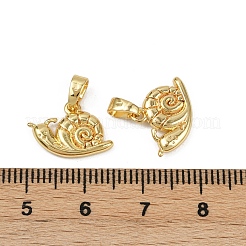 真鍮製チャーム  カドミウムフリー＆鉛フリー  カタツムリ  18KGP本金メッキ  10.5x15.5x2.5mm  穴：2.8x2.5mm&nbsp;KK-C093-03G