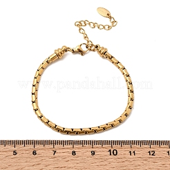 304ステンレススチール製ボストンリンクチェーンブレスレット（女性用）  イオンプレーティング（ip）  長持ちメッキ  18KGP本金メッキ  6.50インチ（16.5cm）  幅3mm&nbsp;BJEW-A158-02F-G