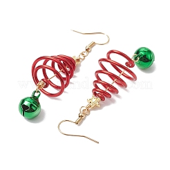 Aluminum Wire Wrapped Christmas Tree Dangle Earrings&nbsp;EJEW-JE05829-02