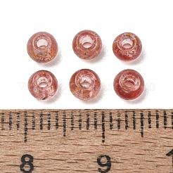ピカソの透明ガラスビーズ  ロンデル  ライトコーラル  4x3mm  穴：1.2mm  約130個/袋&nbsp;GL-CBA5413-01G