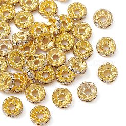Brass Rhinestone Spacer Beads&nbsp;RB-YW0001-05B-01G