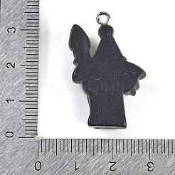 ハロウィーンのテーマ樹脂ペンダント  白金鉄パーツ  魔女  32x20.5x7.5mm  穴：2mm&nbsp;RESI-M046-01O