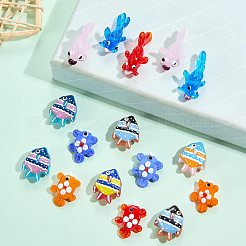 20個の手作りランプワークビーズ  魚  混合スタイル  ミックスカラー  16.5~28x15.5~23x10~16mm  穴：1~2mm  2個/スタイル&nbsp;LAMP-SZ0001-60
