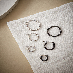 6 Pairs 6 Style Stainless Steel Ring Hoop Earrings for Women&nbsp;EJEW-LP0001-41