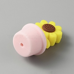 Sunflower Silicone Beads&nbsp;SIL-WH0008-40C