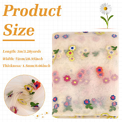 ポリエステル刺繍デイジーテーブルクロス  テーブル装飾  ベージュ  3000x720x1.5mm&nbsp;AJEW-WH0816-374A
