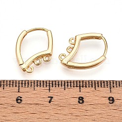 真鍮製フープピアスの発見  鉛フリー＆ニッケルフリー＆カドミウムフリー  18KGP本金メッキ  17x12.5x2.5mm  穴：0.9~1mm  ピン：0.9mm&nbsp;KK-N261-58G