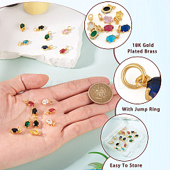 16Pcs Brass Micro Pave Cubic Zirconia Pendants&nbsp;KK-TA0001-96