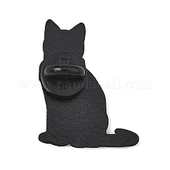 プライド月間エナメルブローチ  バックパック用合金ラペルピンバック  猫の形  ブラック  29x24mm&nbsp;AL-I002-01EB-03