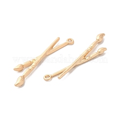 合金ペンダント  ブラシ  マットゴールドカラー  45.5x11x2.5mm  穴：1.8mm&nbsp;PALLOY-D016-34MG