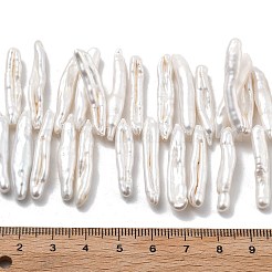 天然バロックケシパールビーズ連売り  養殖淡水パール  トップ掘削  スティック  グレード7a+  貝殻色  22~40x4~6x3~5mm  穴：0.6mm  約106個/連  15.55''（39.5センチメートル）&nbsp;PEAR-P064-02H-06C
