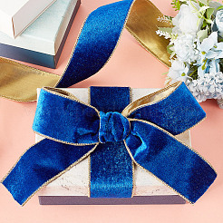 Polyester Velvet Wired Ribbon&nbsp;SRIB-WH0072-04C