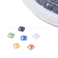 6 Colors Pearlized Plated Handmade Porcelain Cabochons&nbsp;PORC-JP0001-04