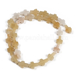 天然石トパーズ翡翠ビーズ連売り  クロス  13.5x9.5x4.5mm  穴：0.7mm  約28個/連  15.55''（39.5センチメートル）&nbsp;G-I369-A10-01