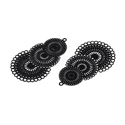スプレー塗装された430ステンレススチールペンダント  ティアドロップ  ブラック  40x24.5x0.3mm  穴：1.2mm&nbsp;STAS-N121-01E