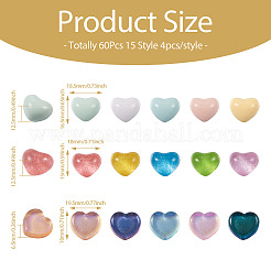 60Pcs 15 Style Transparent and Opaque Resin Cabochons&nbsp;CRES-CD0001-06