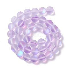 合成ムーンストーンビーズ連売り  艶消し  ラウンド  蘭  10mm  穴：1mm  約38~40個/連  14.96''~15.16''（38~38.5センチメートル）&nbsp;G-E573-01C-03