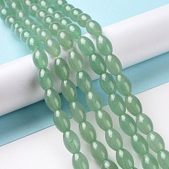 天然石グリーンアベンチュリンビーズ連売り  ライス  12~12.5x8mm  穴：1.2mm  約31個/連  15.04''（38.2センチメートル）&nbsp;G-D481-02