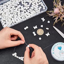 400個5スタイルabsプラスチックイミテーションパールビーズ  混合図形  乳白色  8~11x8~16x4~6mm  穴：1.2~1.8mm  80個/スタイル&nbsp;KY-FH0001-13