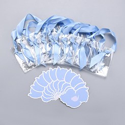 塩ビビニール袋  シルクハンドル付き  ギフトバッグパーティーの記念品  ライトスカイブルー  19x13.5cm  10セット/袋&nbsp;ABAG-I004-A02