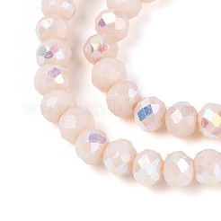AB Color Plated Opaque Glass Rondelle Beads Strands&nbsp;EGLA-T029-4mm-09C
