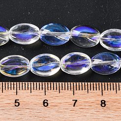 電気メッキガラスビーズセット  ABカラーメッキ  コー​​ヒー豆  クリアAB  10.5~11x8x5mm  穴：1mm  約60個/連  25.20''（64センチメートル）&nbsp;EGLA-B005-01A-AB03