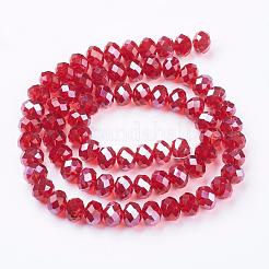 手作りガラスビーズ  模倣オーストリアクリスタル  ファセットロンデル  ミックスカラー  12x8mm  穴：1mm  約72個/連&nbsp;GR12MMY