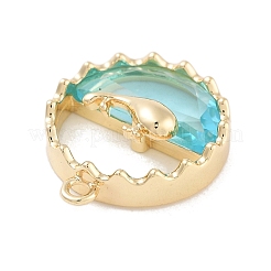 Brass Inlay Glass Pendants&nbsp;KK-Z061-06G