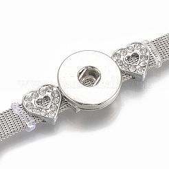 Alloy Rhinestone Snap Cord Bracelet Making&nbsp;BJEW-S136-02