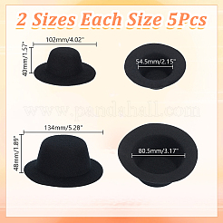 10個 2スタイル EVA生地 ピルボックス スチュワーデス ファシネーター 帽子ベース 帽子用  ブラック  102~134x48mm  内径：54.5~80.5mm  5個/スタイル&nbsp;DIY-AR0004-81