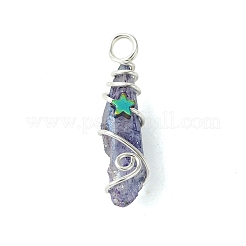 Electroplated Natural Quartz Crystal Pendants&nbsp;PALLOY-JF02801-03